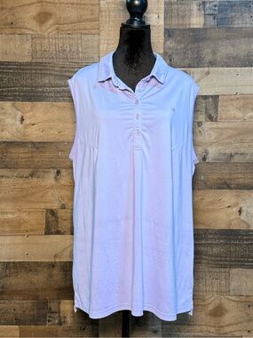 Mofiz Women's Purple Sleeveless Polo Golf Shirt Top Blouse 2XL XXL